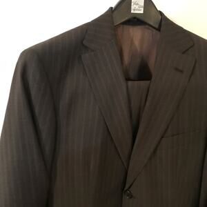HUGO BOSS Brown Pinstripe Suit Size 38S